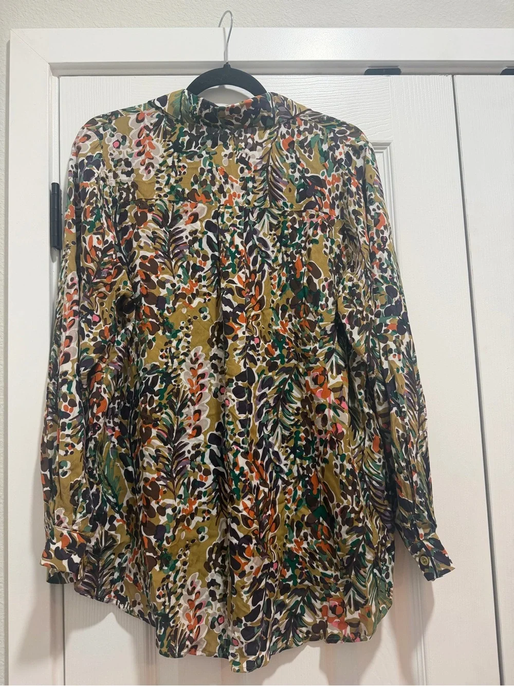 BOHME Multi Floral Button-Down Blouse Size Small